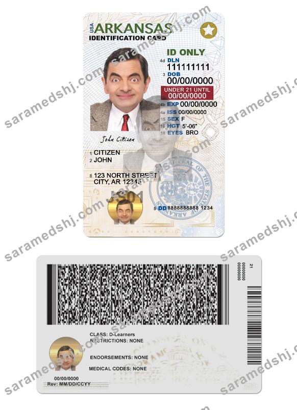 USA Arkansas ID card under 21